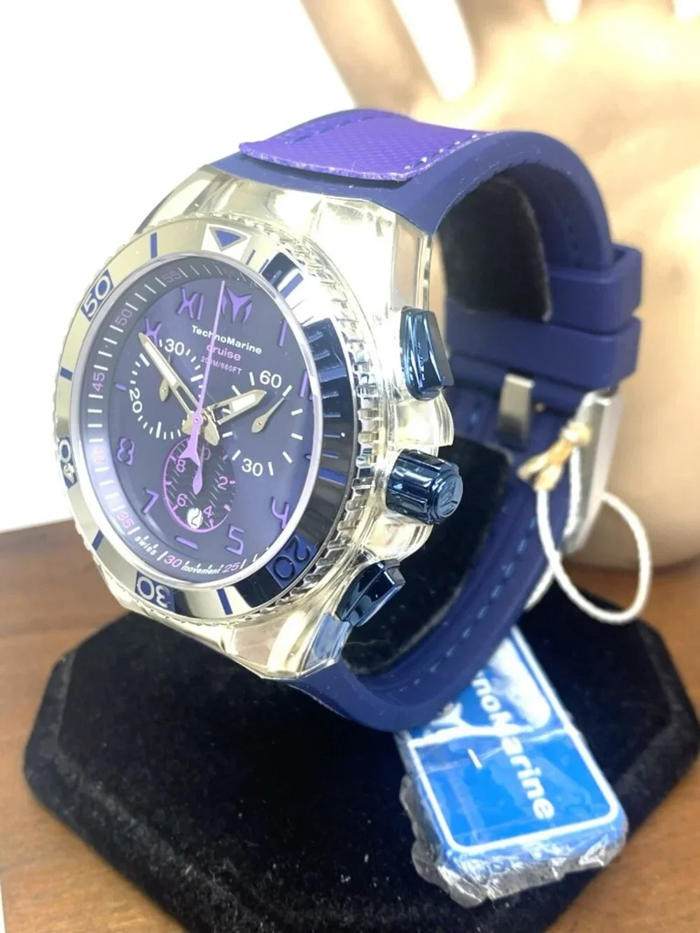 Technomarine Men's Watch TM-115013 Swiss Quartz Chronograph Blue Purple 46mm
